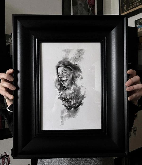 Disegni per tatuaggi 15 Illustrazione di Marco Draisci: ritratto incorniciato disegno in vendita